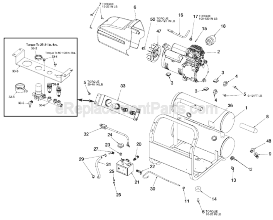 Page B Diagram and Parts List for CPLDC2540S Type 2 Porter Cable Compressor